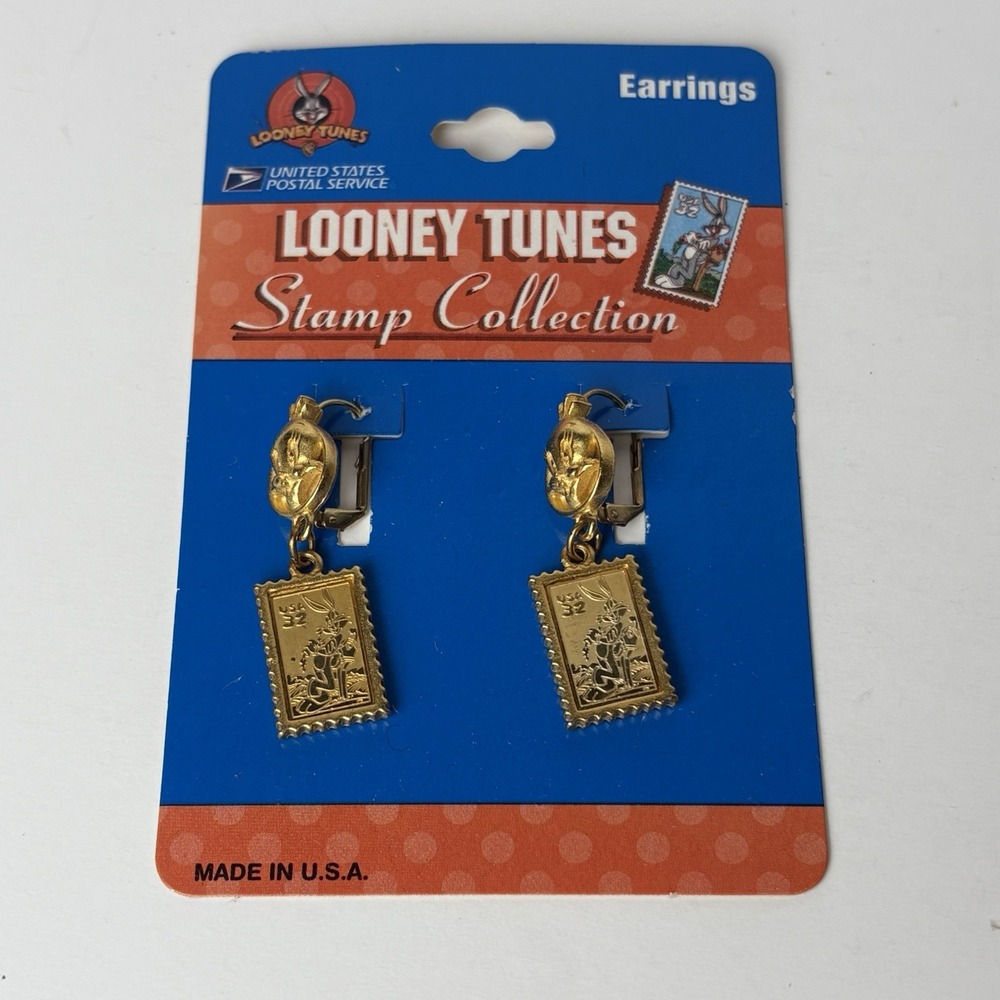 1997 Warner Brothers Earrings USPS Looney Tunes Stamp Collection Tweety Bird